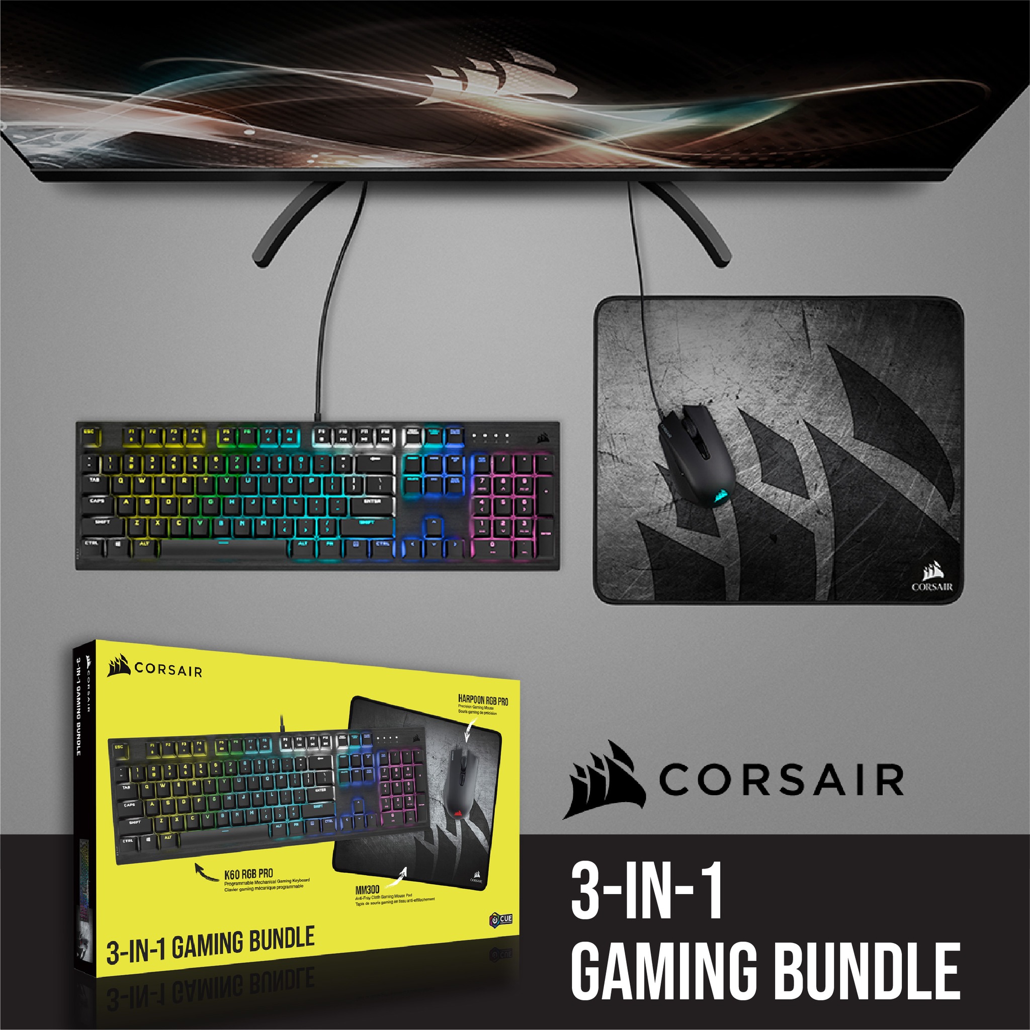 KIT CORSAIR TEC+MOU+PAD 3-IN-1 GAIMING BUNDEL