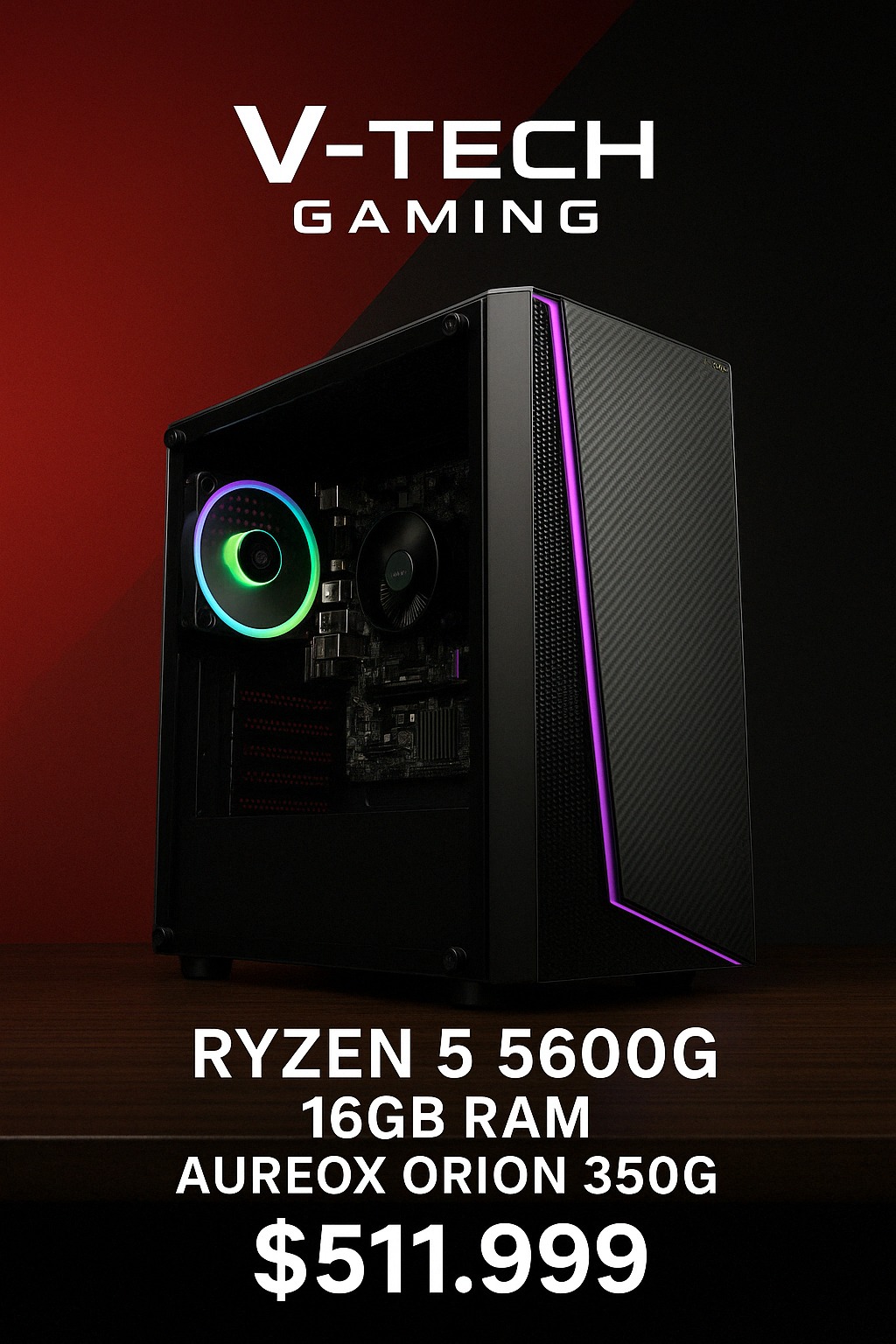 PC RYZEN 5 5600GT+16GB+480GB+550W+350G