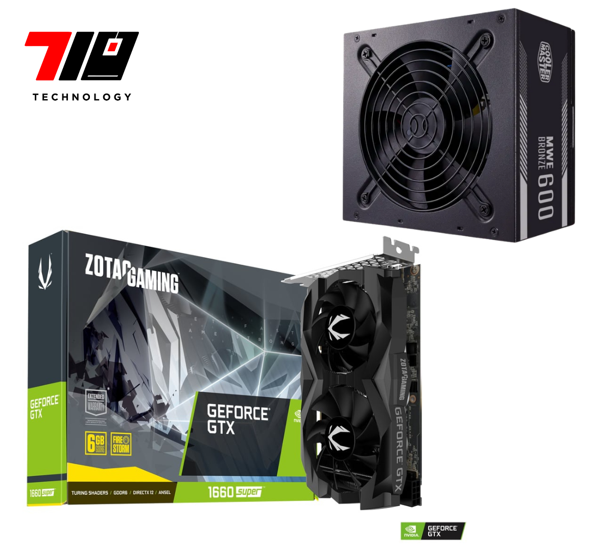 Gtx 1660 Super Zotac 6gb + Fuente 600w Cooler Master 80+ Bronce (usada)