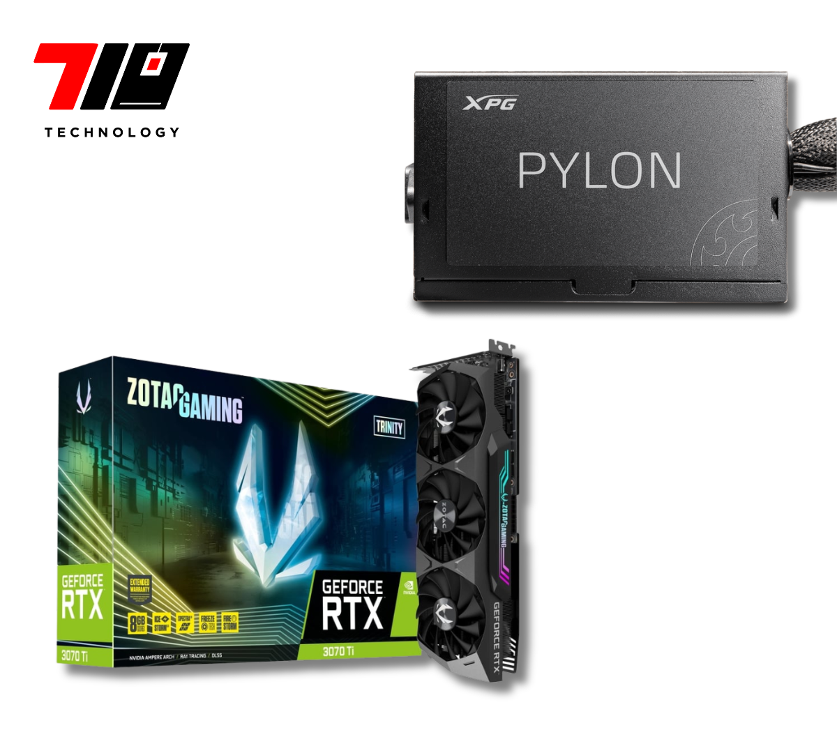 Rtx 3070 Ti Zotac Trinity 8gb + Fuente 750w Xpg Pylon 80+ Bronce (usada)