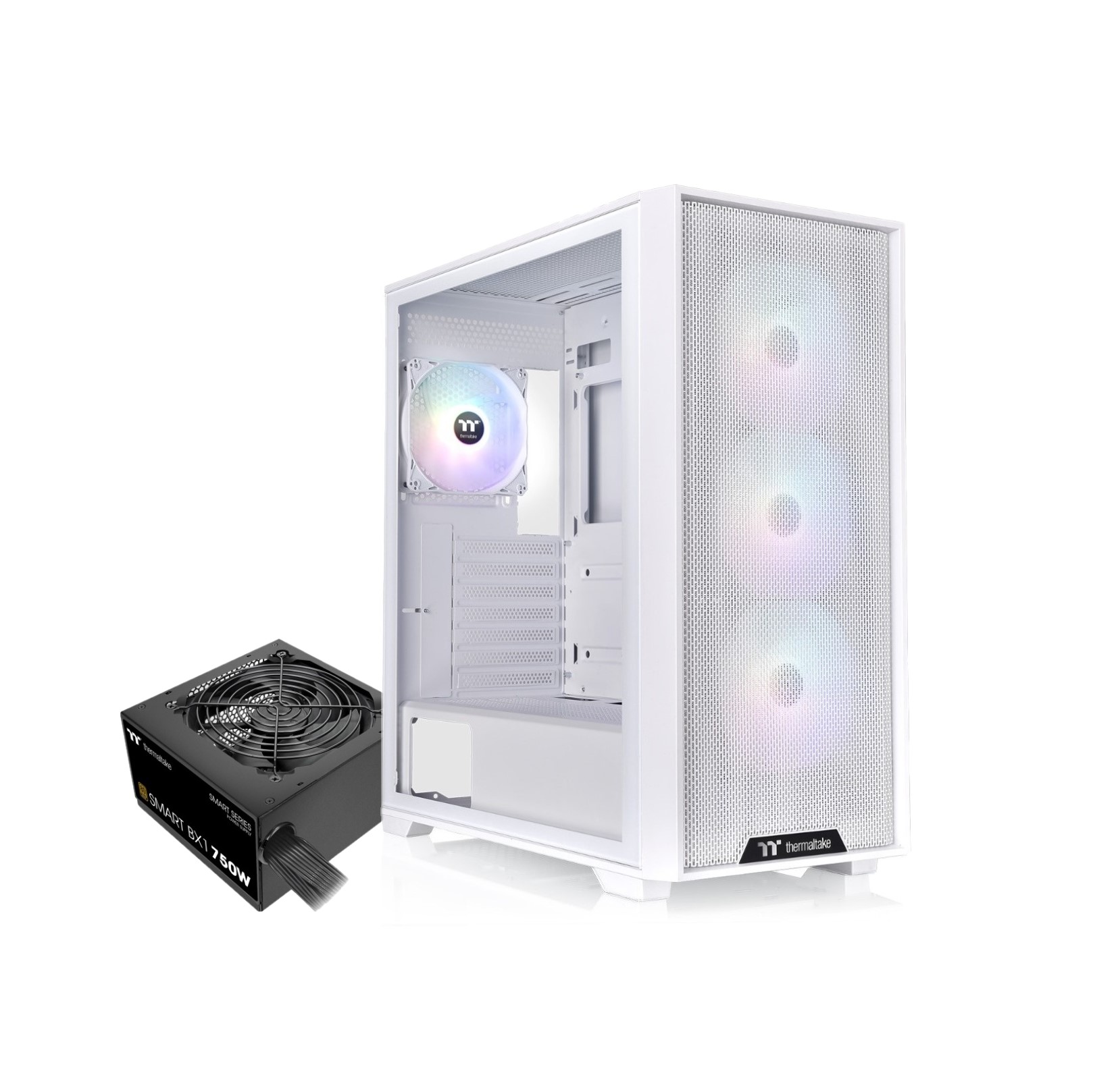 Gabinete Thermaltake H390 Tg White + Fuente 750w 80 Plus Bronce