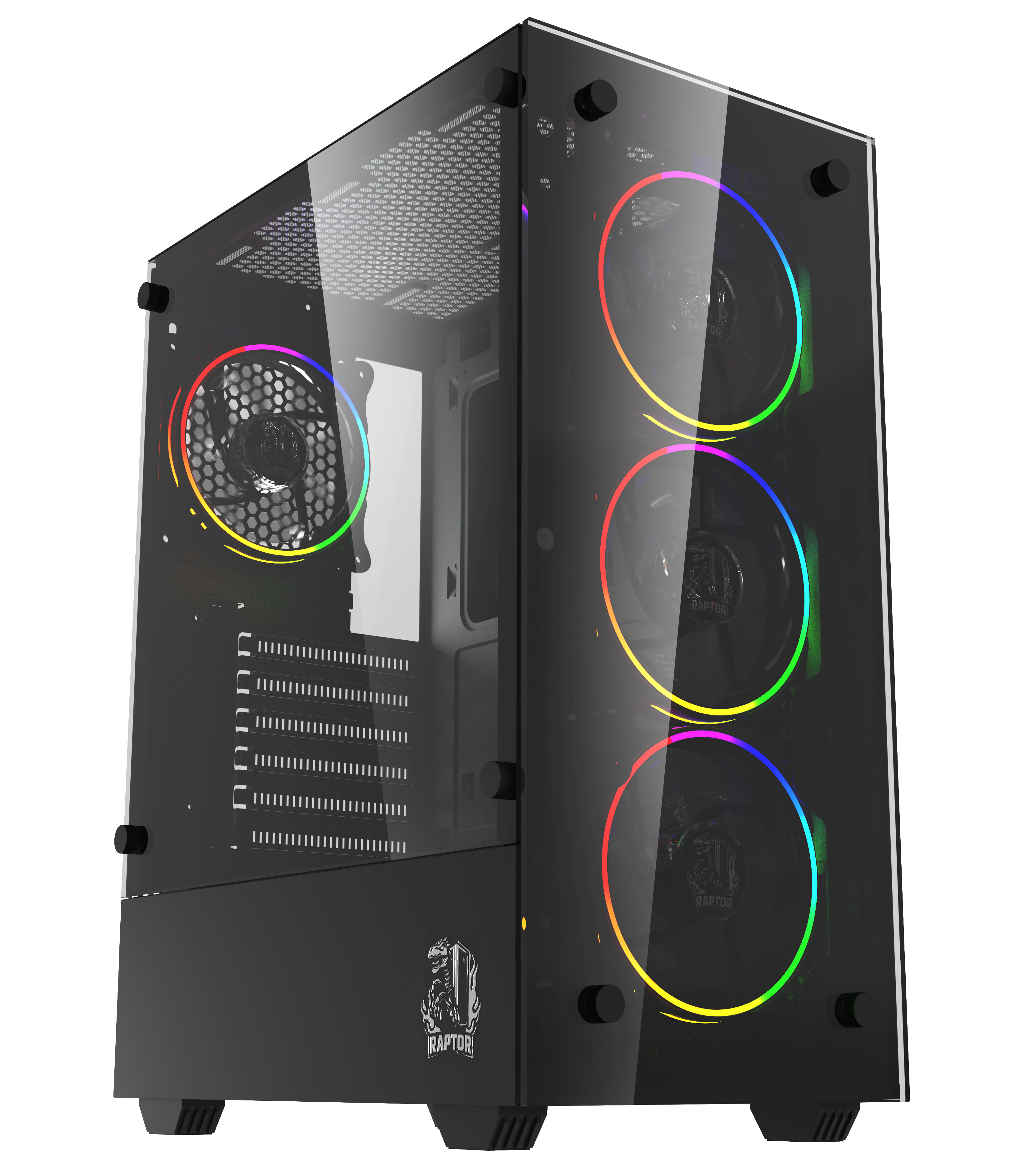 Gabinete Raptor Sentinel Tg Mid Tower Rgb 4 Fan