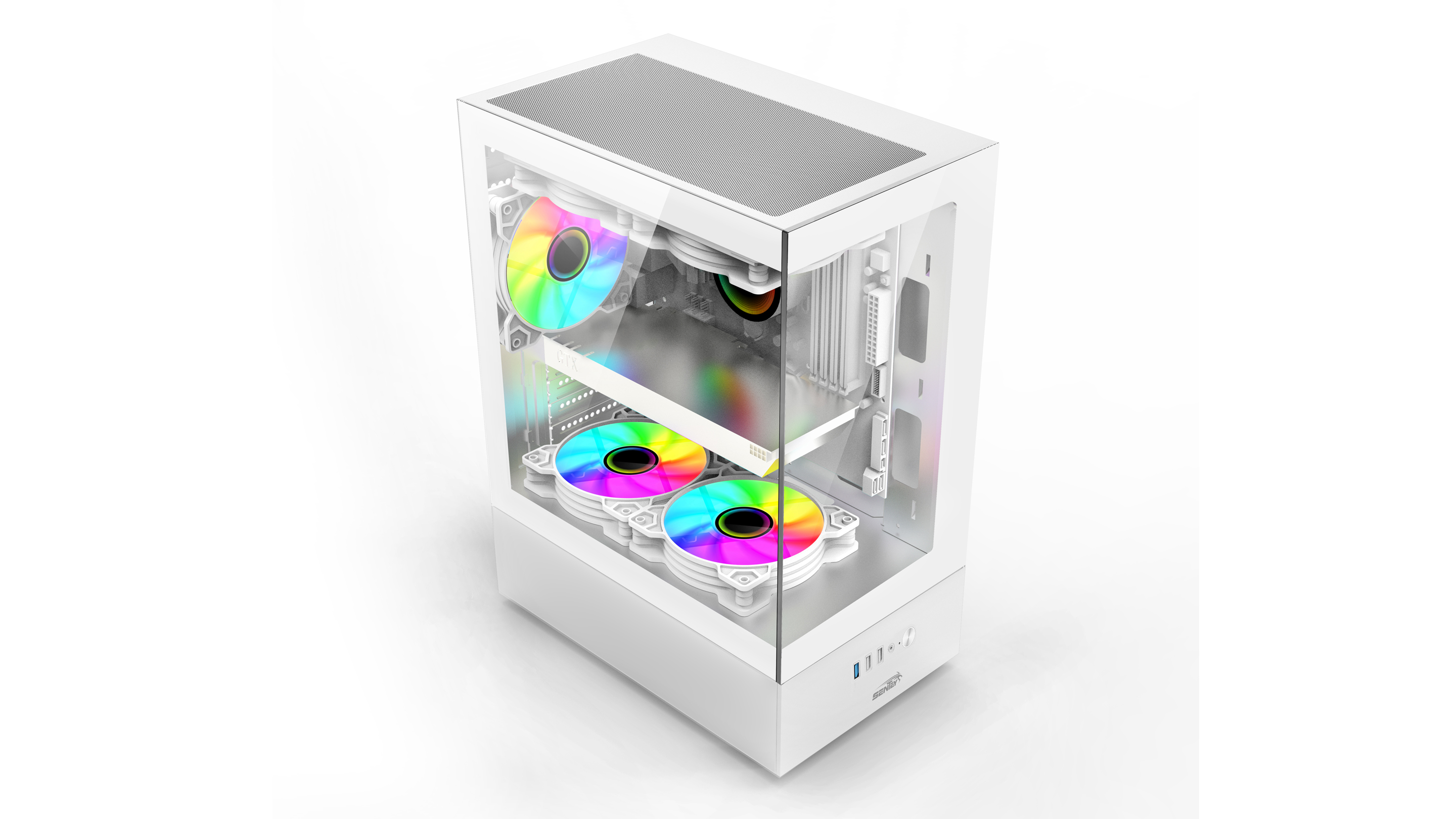 Gabinete H10 6100-sf Tg White Sentey