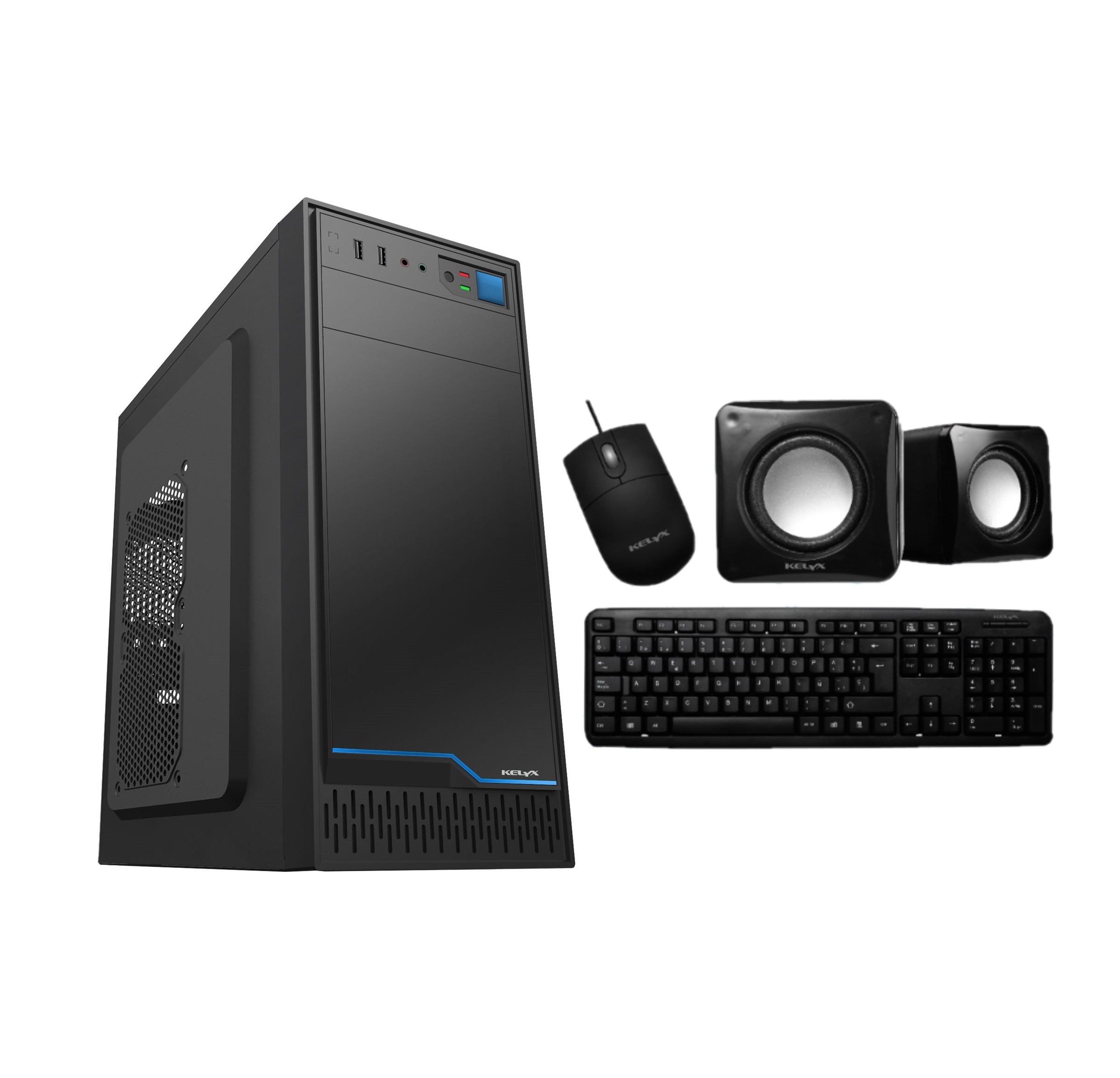 Gabinete Kit Kelyx Lc728-20 Fuente 500W Teclado Mouse Y Parlante