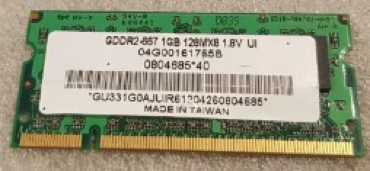 Memoria RAM Sodimm DDR2 Generica 1 GB 667 Mhz