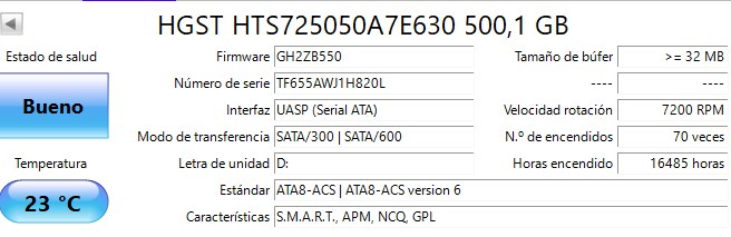 OUTLET Disco Notebook / PS4 HGST 500 TB