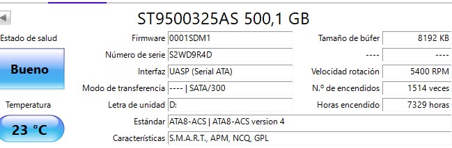 OUTLET Disco Notebook / PS4 Seagate 500 TB