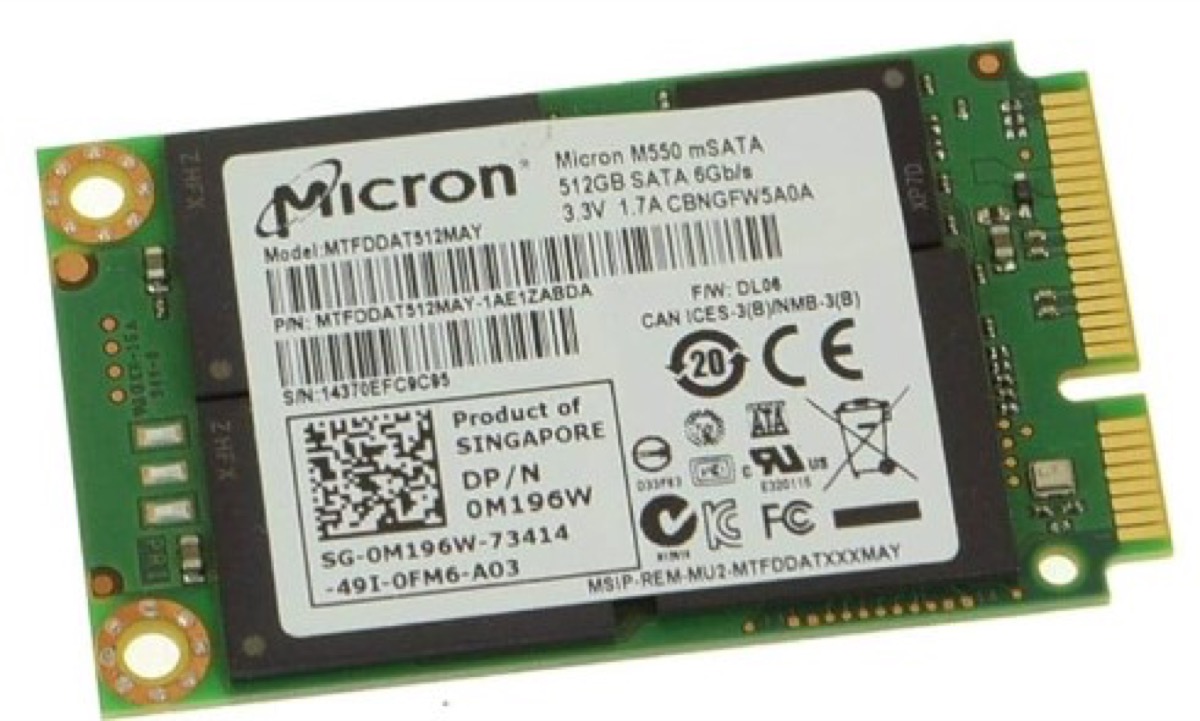 SSD mSATA Micron 512 GB | Black