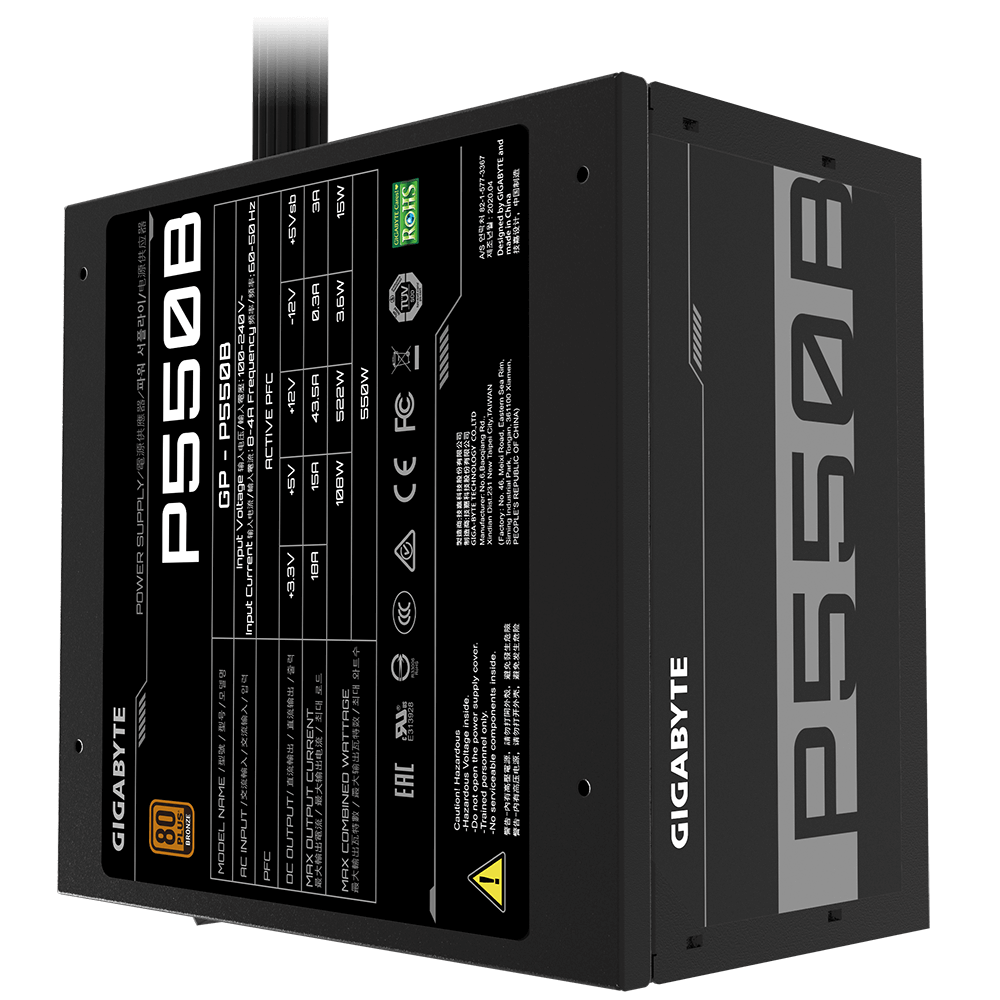 Fuente Gigabyte 550w 80+ Bronce