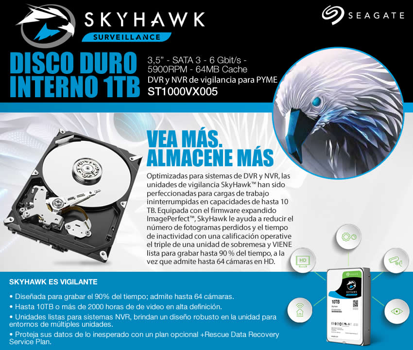 Disco Rigido 1TB Seagate Skyhawk