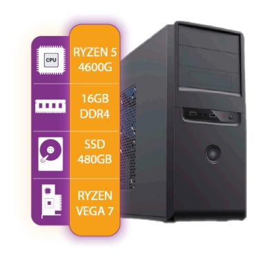 PC ESCRITORIO AMD RYZEN 5 4600G  16GB RAM  480GB SSD