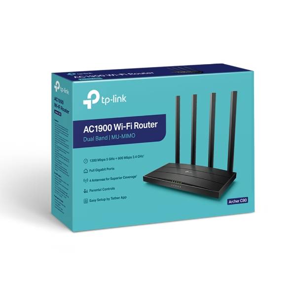 Router WiFi Archer C80 1900 MBPS Gigabit Alta Potencia Dual Band MU MIMO