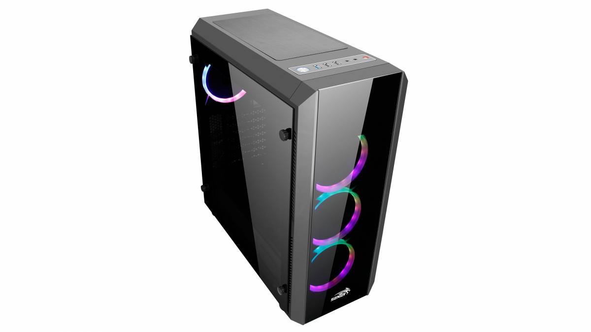 Gabinete Sentey Z20 4 FAN RGB Vidrio Templado control remoto Efectos