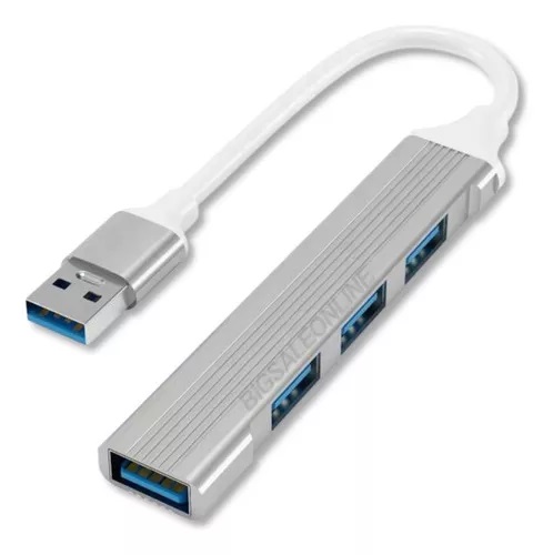 Hub 4 en 1 multipuertos USB 3.0 a 1 x USB 3.0 y 3 x USB 2.0 Metalico