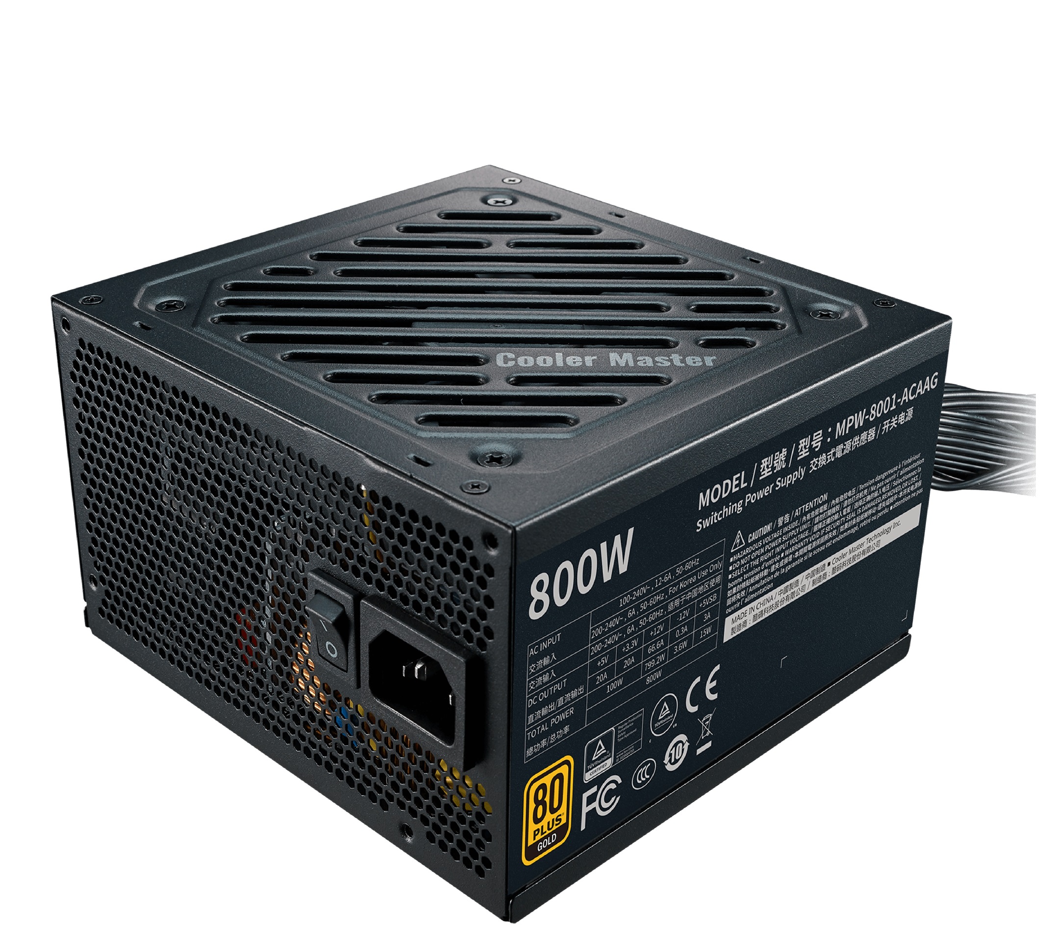 Fuente Cooler Master G800 Gold 800W 80 plus Gold