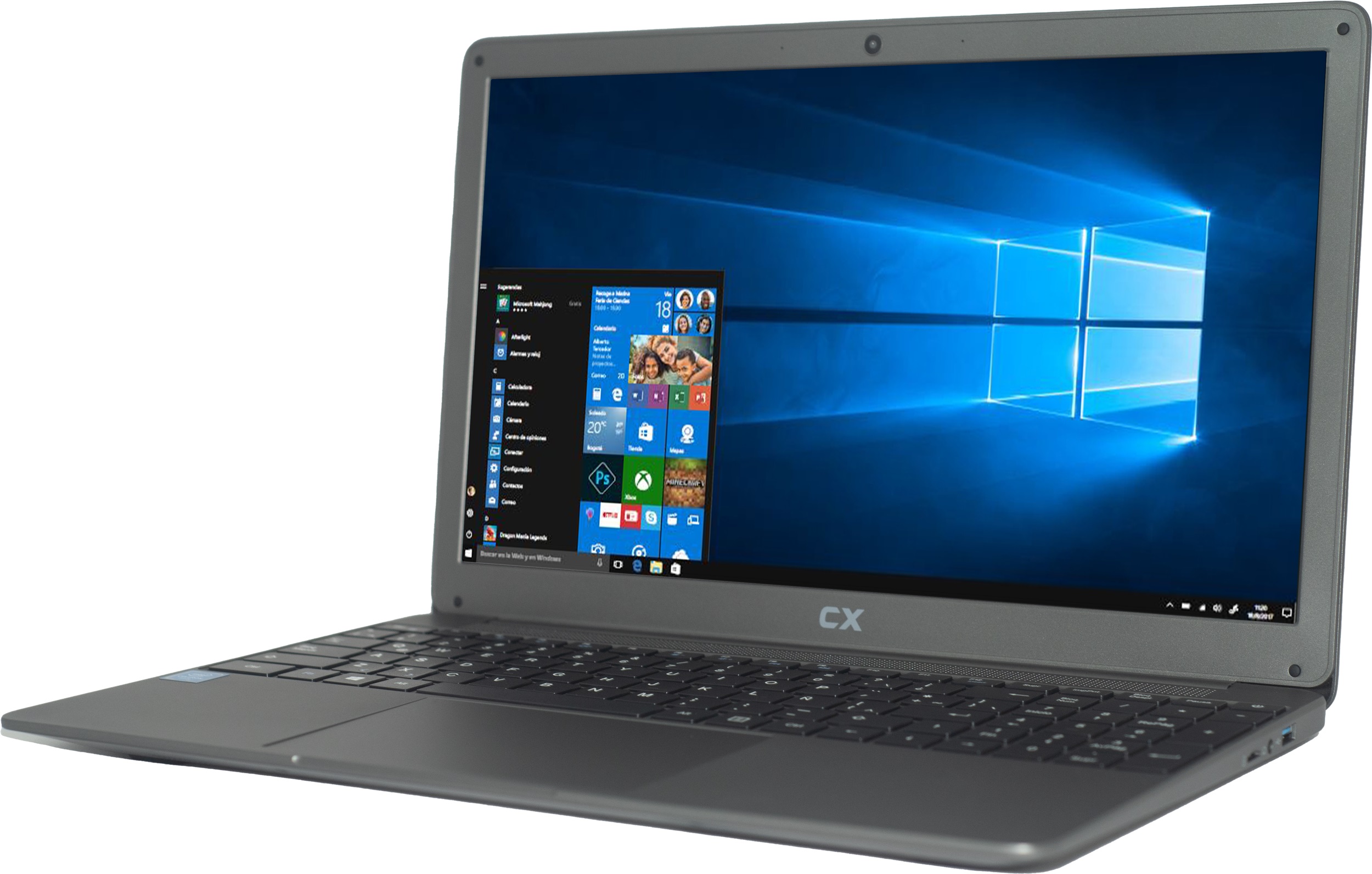 Notebook CX26000W gris 15.6 Intel N3350 4GB de RAM 64 GB SSD + 500 GB HDD W10 PRO ORIG TECL ESP
