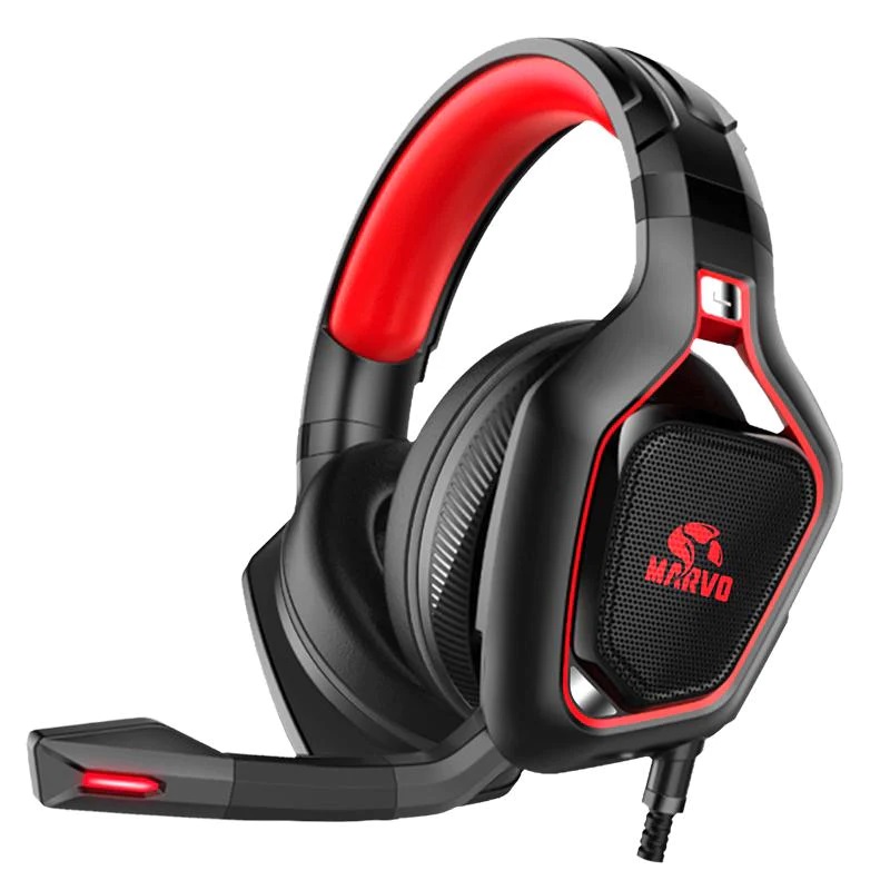 Auriculares Gamer Marvo HG8960  PC PS4 XBOX Iluminacion RED