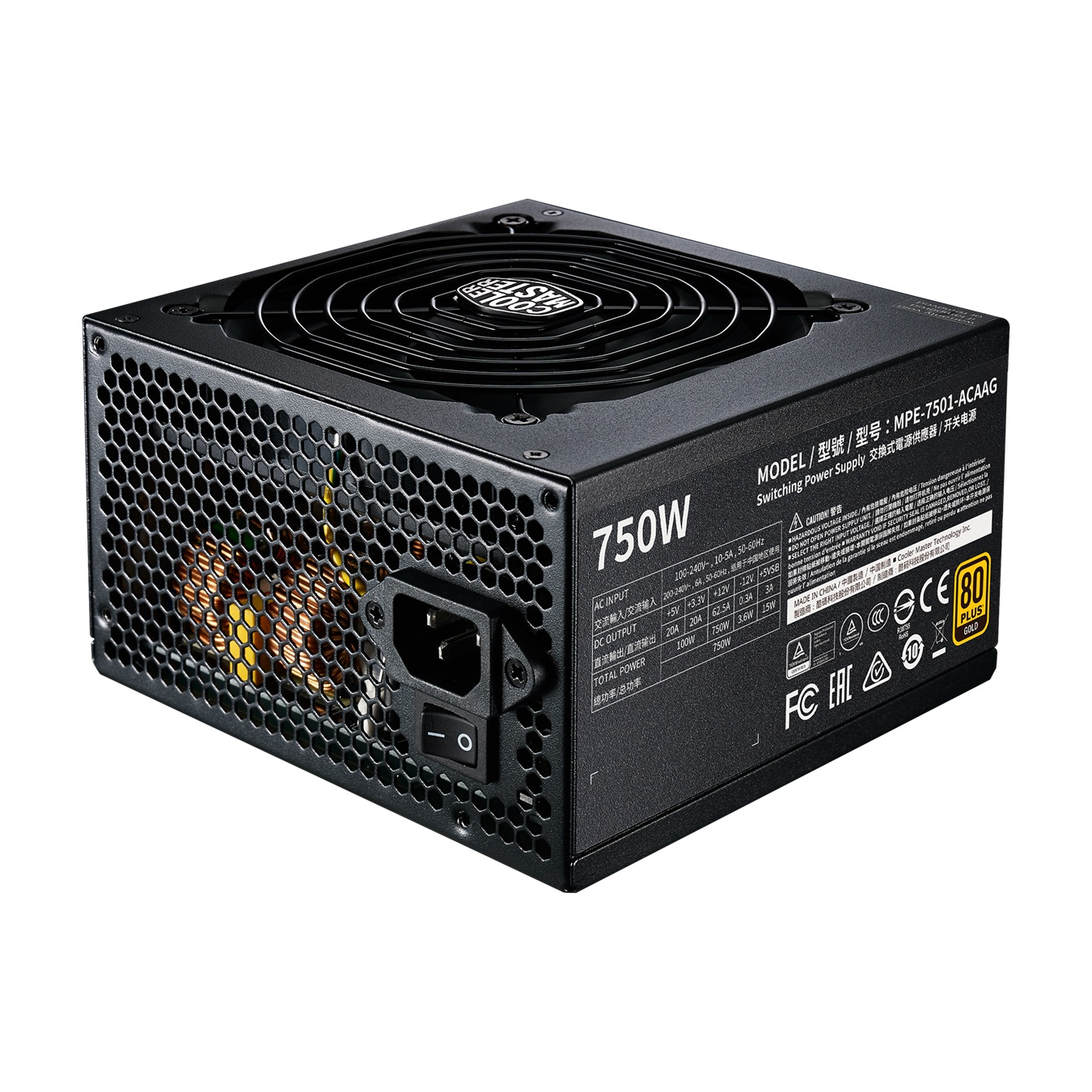 Fuente Cooler Master 750W MWE V2 Full Modular 80 Plus Gold