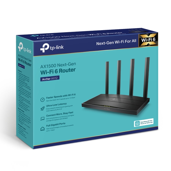 Router TP-Link Archer AX12 Wi Fi Gigabit 1500 MBPS Wi-Fi 6
