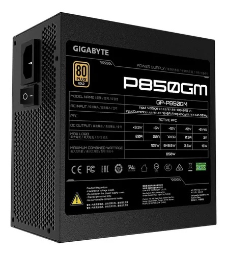 Fuente 850W 80 Plus Gold Modular Gigabyte