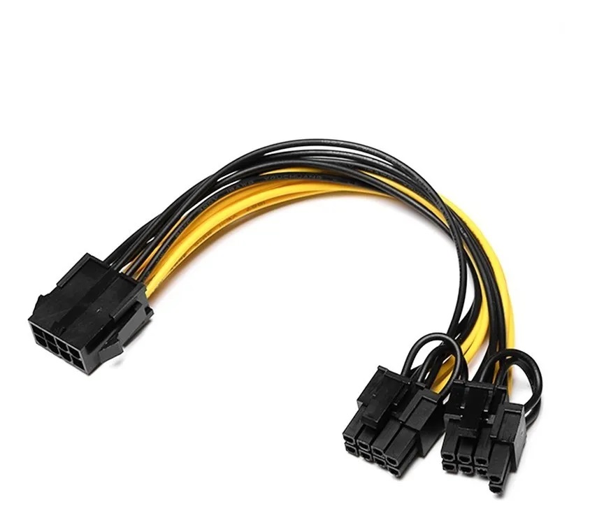 Cable Pcie Splitter Adaptador 8 pines A 6+2 Mineria