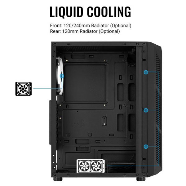 Gabinete Aerocool Prime Vidrio Templado 1 Fan ARGB