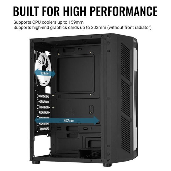 Gabinete Aerocool Prime Vidrio Templado 1 Fan ARGB