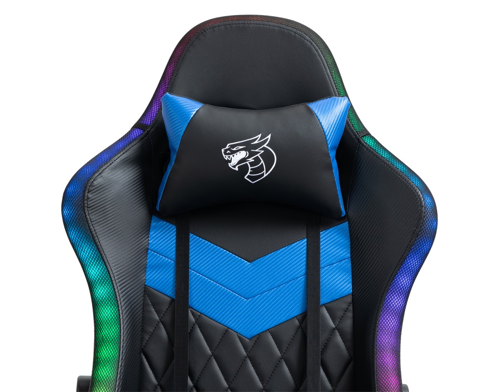 Silla Gamer Shenlong SCH-RGB155 Premium RGB negra y azul