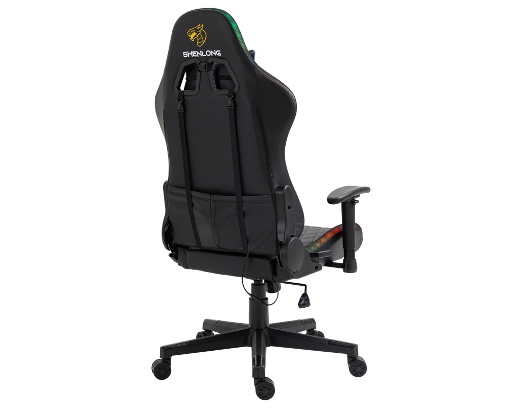 Silla Gamer Shenlong SCH-RGB155 Premium RGB negra y azul
