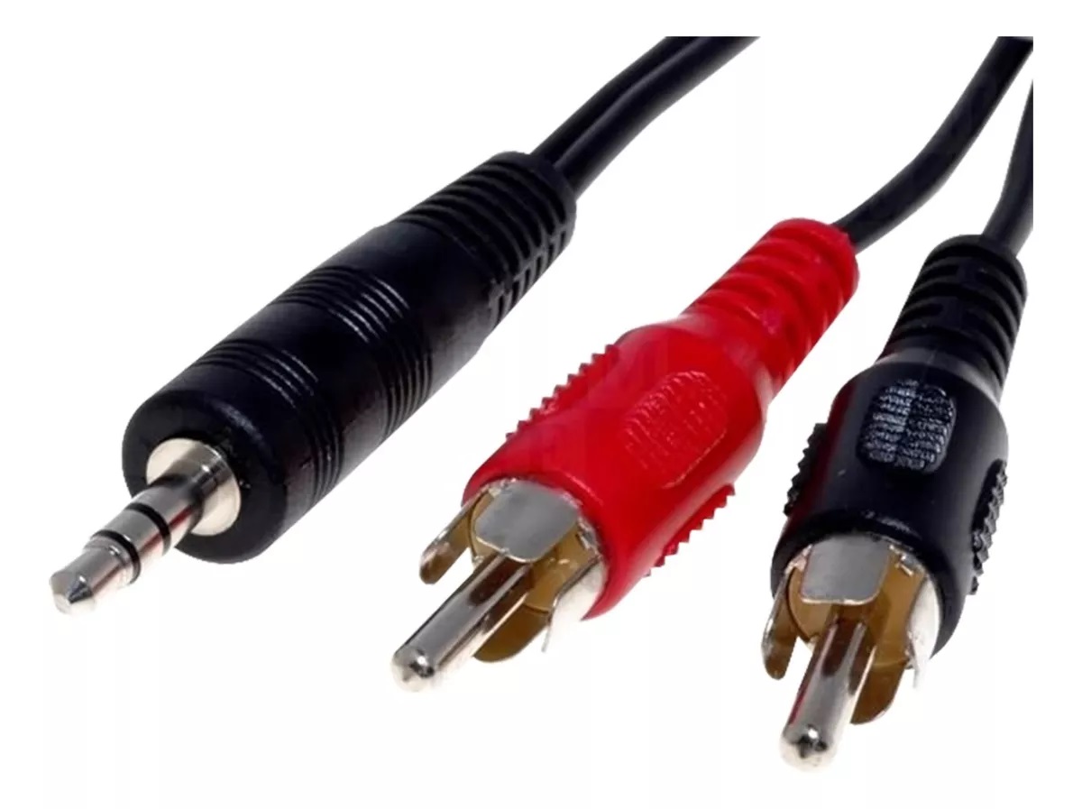 Cable Mini Plug a 2 RCA de 1.2 Mts