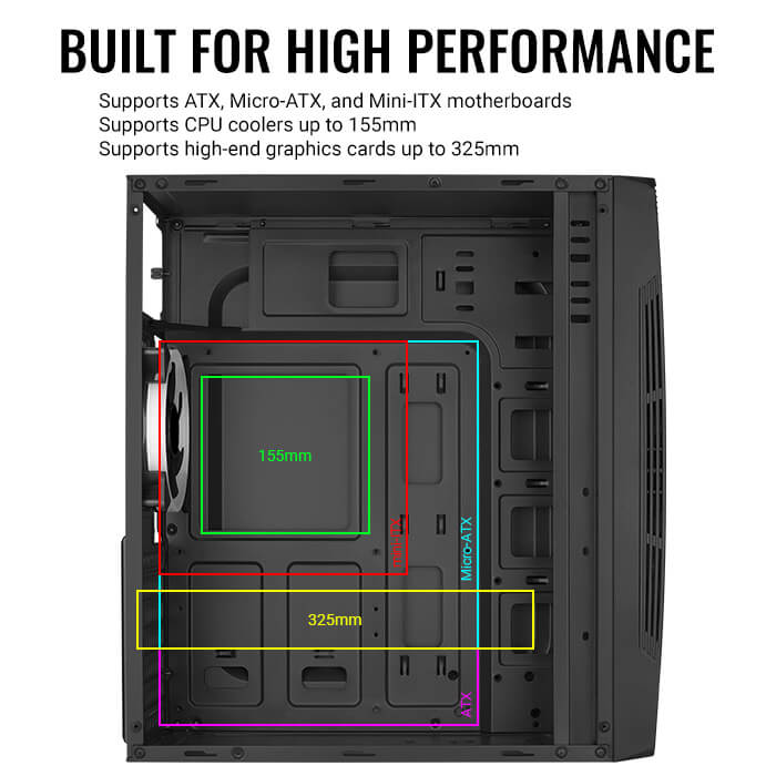 Gabinete Aerocool Talon Vidrio Templado 1 Fan RGB
