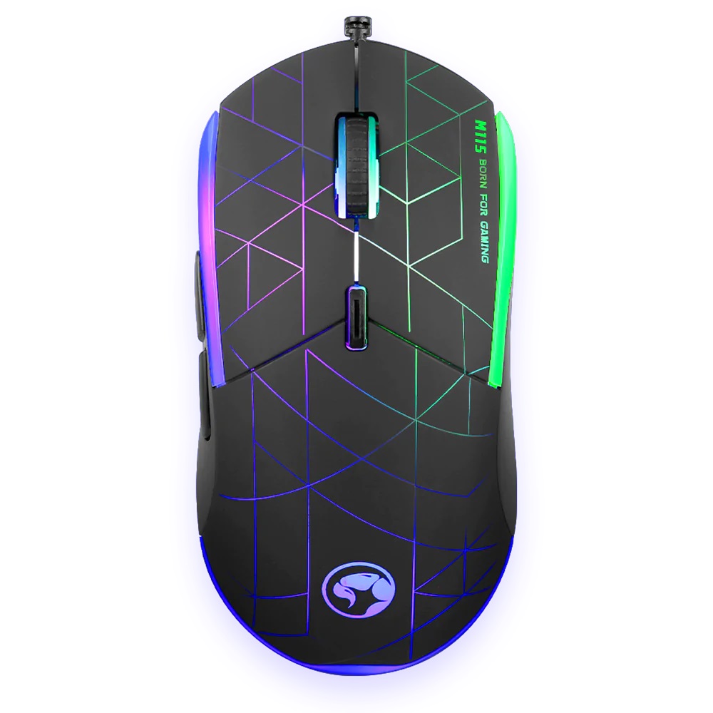 Mouse Gamer Marvo M115 4000 DPI Iluminacion con 7 Colores