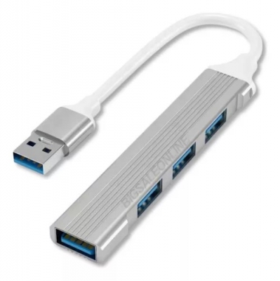 Hub 4 en 1 multipuertos USB 3.0 a 1 x USB 3.0 y 3 x USB 2.0 Metalico