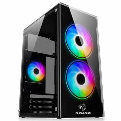 Gabinete Shenlong Mini GT503 3 Fan RGB Rainbow Acrilico