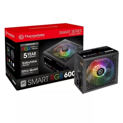 Fuente Thermaltake 600W Smart RGB 80 Plus