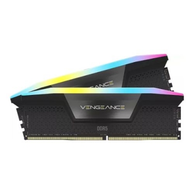 MEMORIA RAM CORSAIR 32GB DDR5 5200MHZ VENGEANCE RGB BLACK 2X16GB