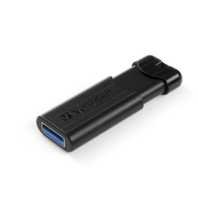 PENDRIVE 128GB VERBATIM USB 3.0 PINSTRIPE BLACK