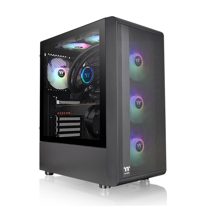 GABINETE GAMER THERMALTAKE S200 TG FAN X3 ARGB BLACK