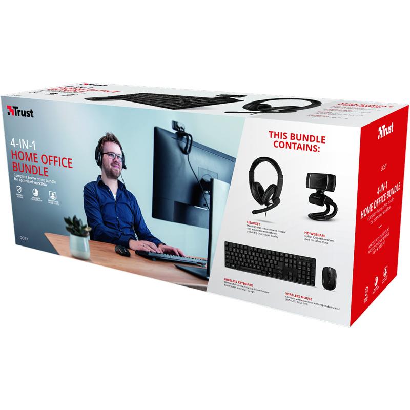 COMBO 4 EN 1 TRUST TECL+MOUSE+AUR+WEBCAM