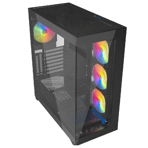 GABINETE GAMER RAIDMAX INFINITA I800 FISHTANK TG RGB