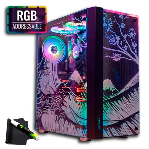 GABINETE AEROCOOL SKRIBBLE BK V1 CON FIBRON
