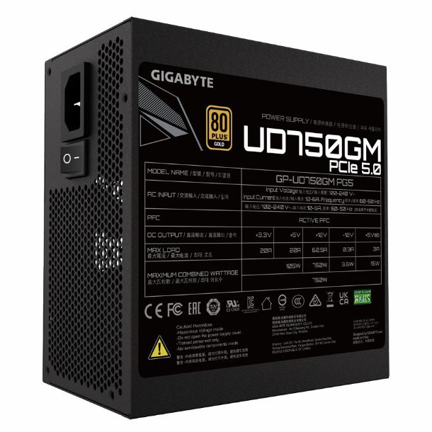 FUENTE GIGABYTE 750W 80P GOLD UD FULL MODULAR PCIE GEN5