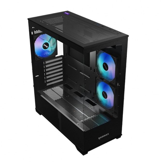 GABINETE GAMER RAIDMAX INFINITA i801 FISHTANK ARGB TG BLACK