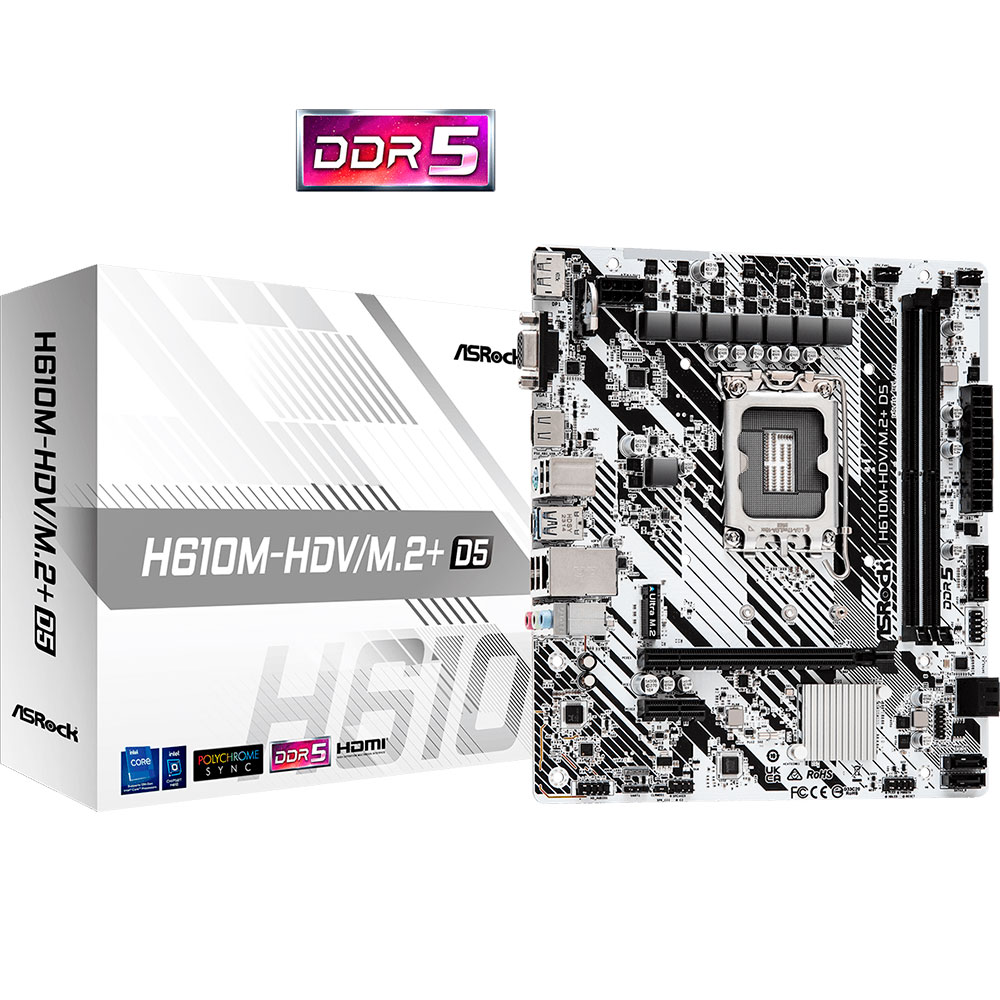  MOTHER ASROCK (LGA1700) H610M-HDV/M.2 DDR5