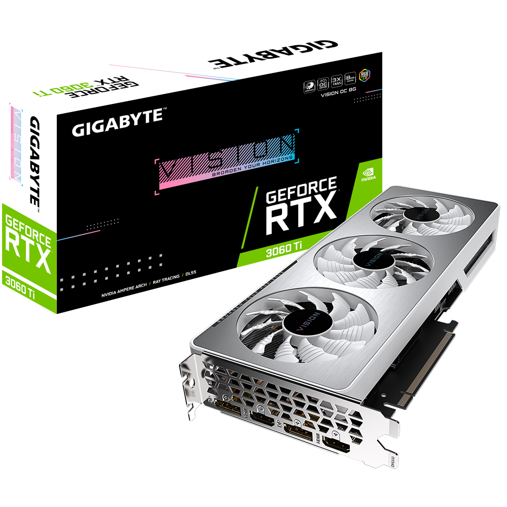 Placa de Video Gigabyte RTX 3060 TI Vision 8gb