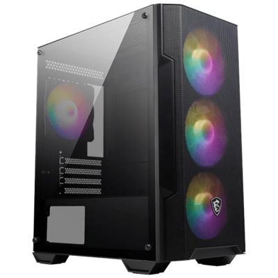 GABINETE GAMER MSI MAG FORGE M100A ACRILICO MID TOWER FAN RGB FIJO X4