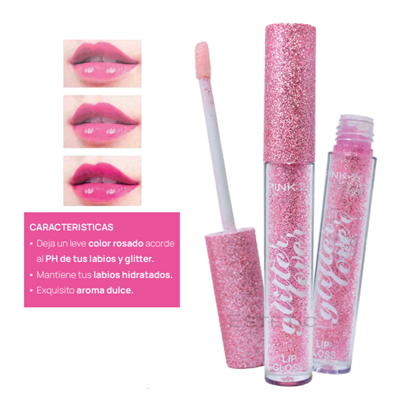 Pack X3 Gloss Glitter Lover Magic Rosa Pink 21 (PROMO)