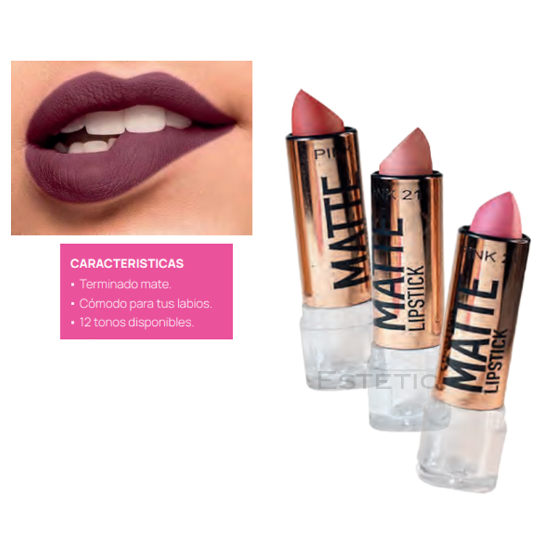 Labial Barra Matte Pink 21 