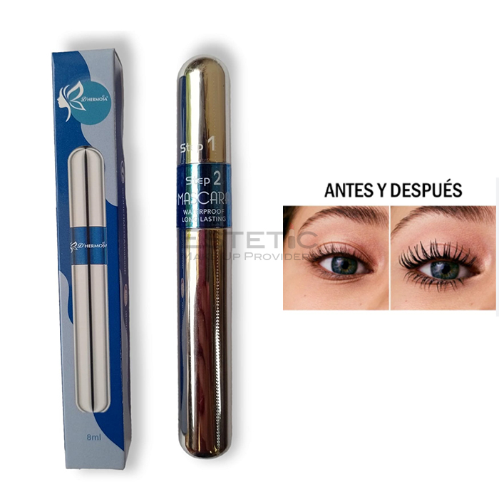 Mascara Pesta?as 2 en 1 4D Long Lasting DHermosa Profesional