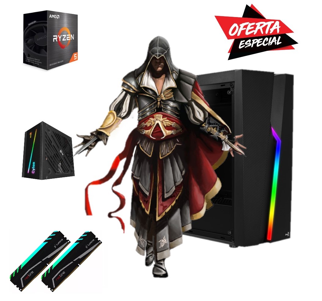 PC GAMER AEROCOOL R5 5600G BOLT 16GB 500W 80 PLUS 480GB